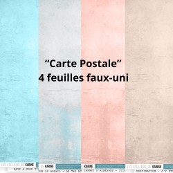 LES ATELIERS DE KARINE "CARTE POSTALE" 4 FAUX-UNIS SET